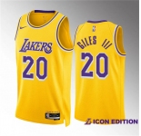 Men's Los Angeles Lakers #20 Harry Giles Iii Yellow Icon Edition Stitched Basketball Jersey