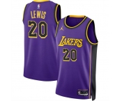 Men's Los Angeles Lakers #20 Maxwell Lewis Purple 2024 Statement Edition Stitched Basketball Jersey