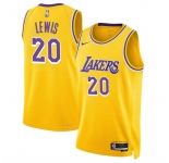 Men's Los Angeles Lakers #20 Maxwell Lewis Yellow 2024 Icon Edition Stitched Basketball Jersey