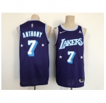 Men's Los Angeles Lakers 2021-22 City Ediition #7 Carmelo Anthony Purple Stitched Basketball Jersey