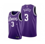 Men's Los Angeles Lakers 2021-22 City Edition #3 Anthony Davis Purple Stitched Basketball Jersey