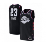 Men's Los Angeles Lakers #23 LeBron James Authentic Black 2019 All-Star Game Basketball Jersey