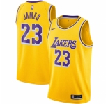Men's Los Angeles Lakers #23 LeBron James Nike Gold 2020-21 Swingman Jersey