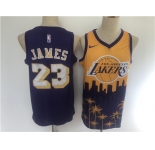 Men's Los Angeles Lakers #23 LeBron James Swingman Black salute edition 2021 New Basketball Jersey