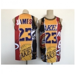Men's Los Angeles Lakers #23 Michael Jordan Split Jersey