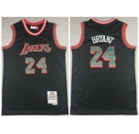 Men's Los Angeles Lakers #24 Kobe Bryant 2007-08 Black Mitchell & Ness Hardwood Classics Stitched Basketball Jersey