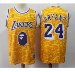 Men's Los Angeles Lakers #24 Kobe Bryant Authentic Gold Throwback  Basketball Jersey