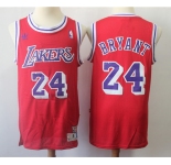Men's Los Angeles Lakers #24 Kobe Bryant Authentic Red  Throwback  Basketball Jersey