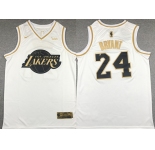 Men's Los Angeles Lakers #24 Kobe Bryant Authentic White Gold  Basketball Jersey