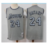 Men's Los Angeles Lakers #24 Kobe Bryant Grey Throwback Stitched Basketball Jersey
