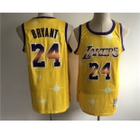 Men's Los Angeles Lakers #24 Kobe Bryant Swingman Gold starry Sky edition Basketball Jersey
