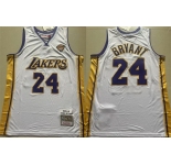 Men's Los Angeles Lakers #24 Kobe Bryant White 2009-10 Stitched Throwback Basketball Jersey