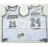 Men's Los Angeles Lakers #24 Kobe Bryant White Sketch Swingman Jersey