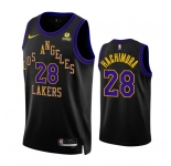 Men's Los Angeles Lakers #28 Rui Hachimura Black 2023-24 City Edition Stitched Basketball Jersey