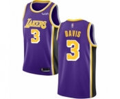 Men's Los Angeles Lakers #3 Anthony Davis Authentic Purple Basketball Jersey - Statement Edition