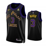 Men's Los Angeles Lakers #3 Anthony Davis Black 2023-24 City Edition Stitched Basketball Jersey