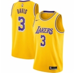 Men's Los Angeles Lakers #3 Anthony Davis Nike Gold 2020-21 Swingman Jersey