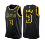 Men's Los Angeles Lakers #3 Anthony Davis Swingman Black City Edition Basketball Jersey
