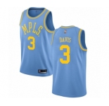 Men's Los Angeles Lakers #3 Anthony Davis Swingman Blue Hardwood Classics Basketball Jersey