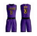 Men's Los Angeles Lakers #3 Anthony Davis Swingman Purple Basketball Suit Jersey - City Edition
