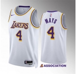 Men's Los Angeles Lakers #4 Skylar Mays White Association Edition Stitched Basketball Jersey