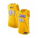 Men's Los Angeles Lakers #44 Jerry West Authentic Gold 2019-20 City Edition Basketball Jersey