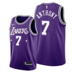 Men's Los Angeles Lakers #7 Carmelo Anthony 2021 City Edition Purple 75th Anniversary Stitched Jersey