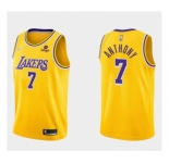 Men's Los Angeles Lakers #7 Carmelo Anthony 75th Anniversary Diamond Gold 2021 Stitched Basketball Jersey