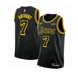 Men's Los Angeles Lakers #7 Carmelo Anthony Black Gold Stitched Basketball Jersey