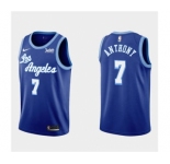 Men's Los Angeles Lakers #7 Carmelo Anthony Blue Classic Stitched Basketball Jersey