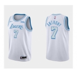 Men's Los Angeles Lakers #7 Carmelo Anthony White City Edition Classic Stitched Basketball Jersey