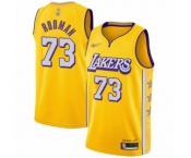 Men's Los Angeles Lakers #73 Dennis Rodman Swingman Gold 2019-20 City Edition Basketball Jersey