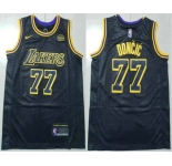 Men's Los Angeles Lakers #77 Luka Doncic Black Stitched Jersey