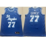 Men's Los Angeles Lakers #77 Luka Doncic Blue 2025 Stitched Basketball Jersey