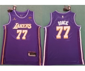 Men's Los Angeles Lakers #77 Luka Doncic Purple 2025 Statement Edition Stitched Basketball Jersey
