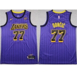 Men's Los Angeles Lakers #77 Luka Doncic Purple 2025 Stitched Basketball Jersey