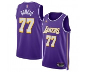 Men's Los Angeles Lakers #77 Luka Doncic Purple 2025 new Statement Edition Stitched Basketball Jersey