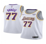 Men's Los Angeles Lakers #77 Luka Doncic White 2025 Association Edition Stitched Jersey