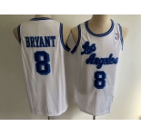 Men's Los Angeles Lakers #8 Kobe Bryant White NBA Swingman Hardwood Classics Jersey