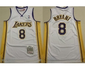 Men's Los Angeles Lakers #8 Kobe Bryant Yellow Throwback Stitched Basketball Jersey