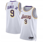 Men's Los Angeles Lakers #9 Bronny James Jr. White 2024 Draft Association Edition Stitched Basketball Jersey