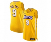 Men's Los Angeles Lakers #9 Nick Van Exel Authentic Gold 2019-20 City Edition Basketball Jersey