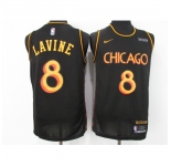 Men's Nike Chicago Bulls #8 Zach LaVine Black Swingman Jersey