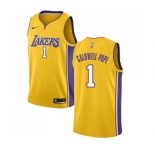 Men's Nike Los Angeles Lakers #1 Kentavious Caldwell-Pope Swingman Gold Home NBA Jersey - Icon Edition