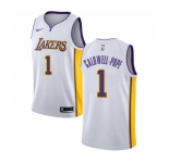 Men's Nike Los Angeles Lakers #1 Kentavious Caldwell-Pope Swingman White NBA Jersey - Association Edition