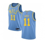 Men's Nike Los Angeles Lakers #11 Brook Lopez Swingman Blue Hardwood Classics NBA Jersey