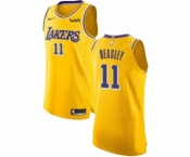 Men's Nike Los Angeles Lakers #11 Michael Beasley Authentic Gold NBA Jersey - Icon Edition