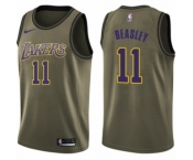 Men's Nike Los Angeles Lakers #11 Michael Beasley Swingman Green Salute to Service NBA Jersey