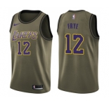Men's Nike Los Angeles Lakers #12 Channing Frye Swingman Green Salute to Service NBA Jersey