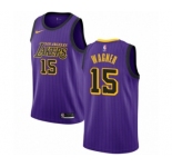 Men's Nike Los Angeles Lakers #15 Moritz Wagner Swingman Purple NBA Jersey - City Edition